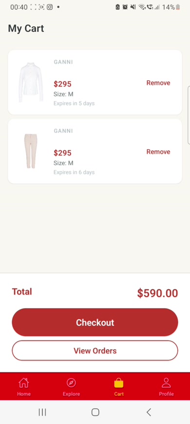 Cart and checkout